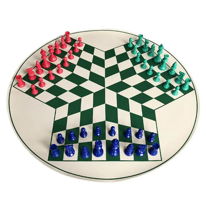 Three Player International Chess Checker Pieces With Chess Board Chess Set Checkers Chess Board Game