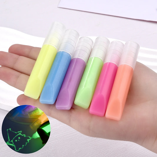 6ml Water-Based Luminous Paint Long Lasting Fluorescent Pigment Paint Glow In Dark Acrylic  Painting Water Color Artwork Party