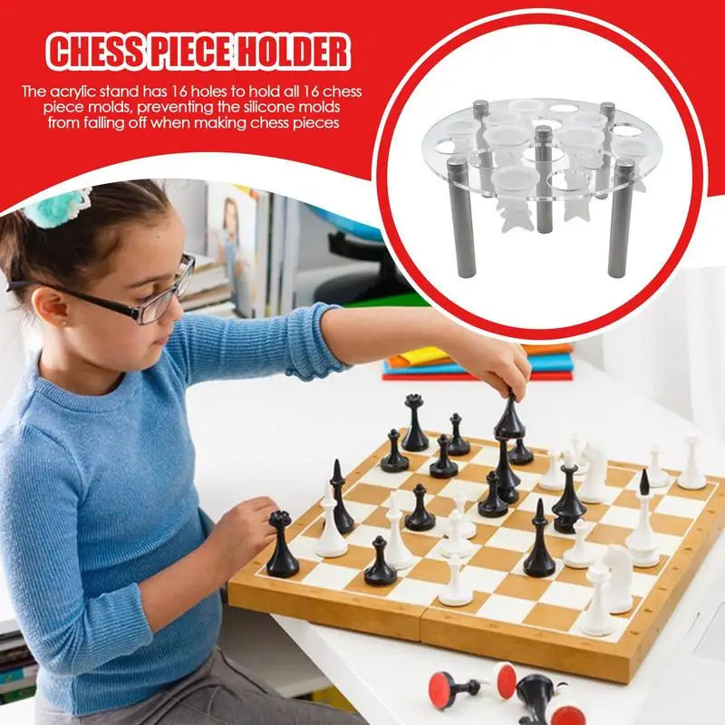 Chess Piece Mold Holder Acrylic Chess Piece Holder 5 Leg Supports Stand For Epoxy Resin Molds Chess Accessories For Casting