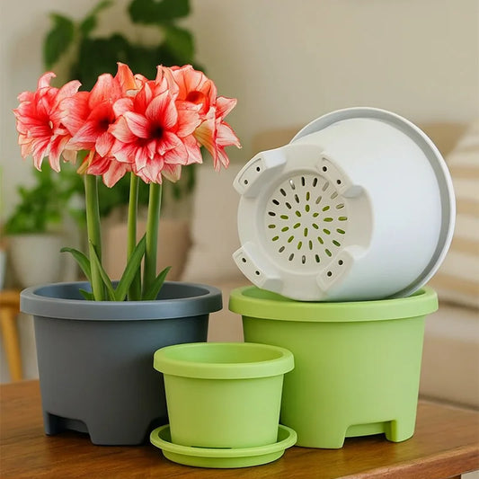 Plastic Flowerpot with Drainage Holes Plant Nursery Pot Seed Starting Pot Plastic Flower Plant Container for Succulents Seedling