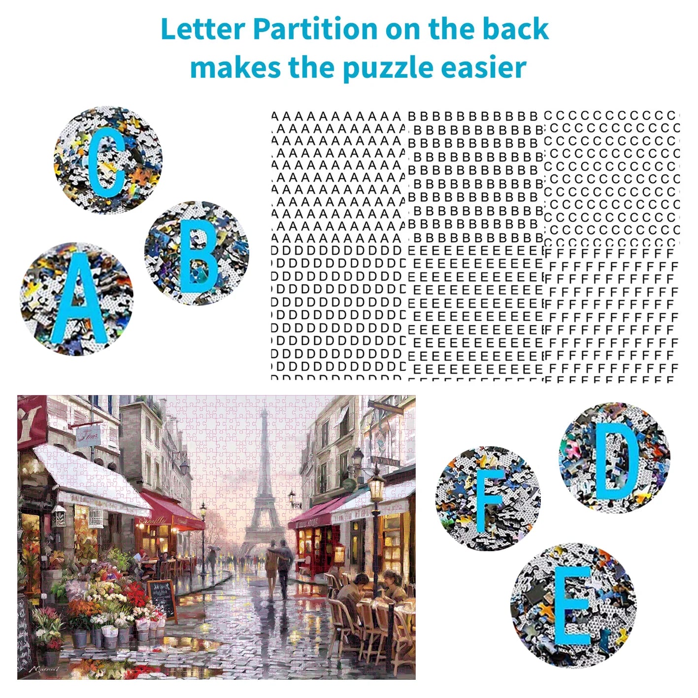 1000 Pieces Jigsaw Puzzles, Paris Street, Adults Large Puzzle Toys Gift Intellectual Decompressing Fun Family Game