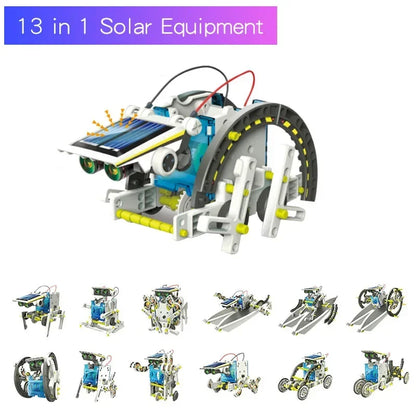 13-in-1 Solar Powered DIY Robot Kit Educational Science Toys for Children STEM Assembly Transformation Robot Ideal Gift for Boys