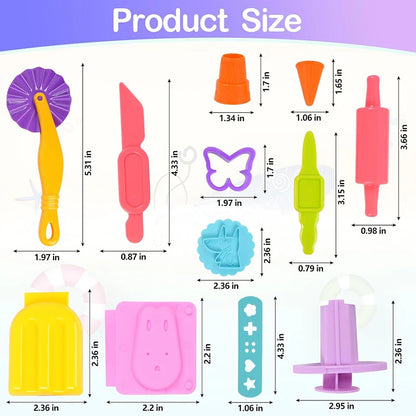 3D Ice Cream Playdough Mold Play Dough Accessories DIY Craft Toys for Children Kids Cute Animal ice lolly Plasticine Clay Moulds