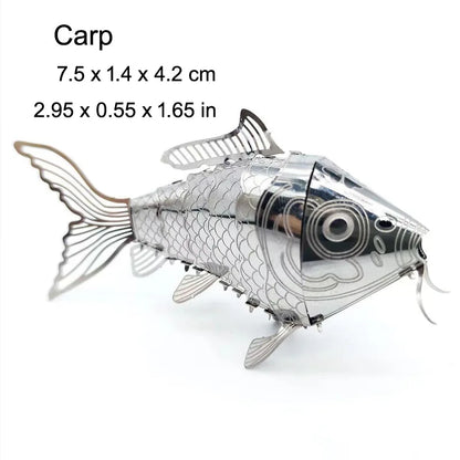 3D Metal Puzzle DIY Handmade Animal Insect Ladybug Carp Butterfly Assembly Model Jigsaw Puzzle Toys for Adult