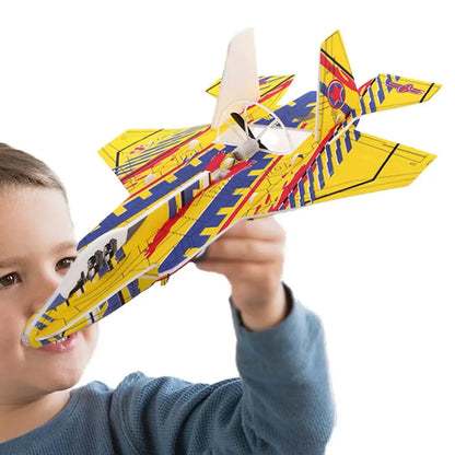 Foam Airplane Toys Rechargeable Throwing Foam Plane Flight Mode Glider Plane With Spinning Function Outdoor Flying Toy For Kids