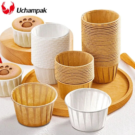 50/100pcs Non-stick Cupcake Tray DIY Cake Mold Rolled Edge Cups 3.25oz Mini Pack Muffins Cup Children's party Baking Supplies