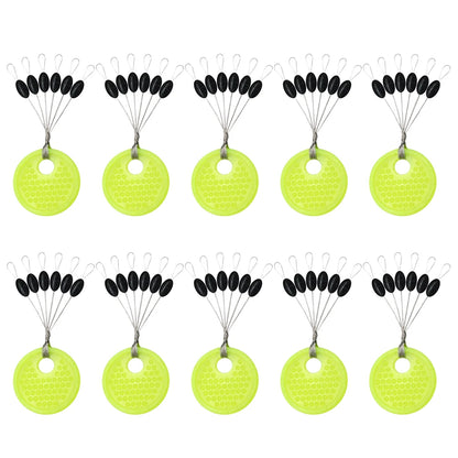 60pcs 10 Group Set Rubber Space Beans Stopper for Fishing Bait Fish Float Tools