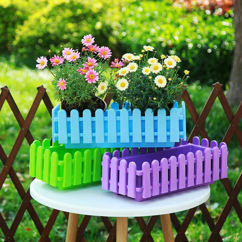 Garden Fence Type Flower Pot With Holes Cuboid Flowerpot Planting Flower Vegetable Plant Pot