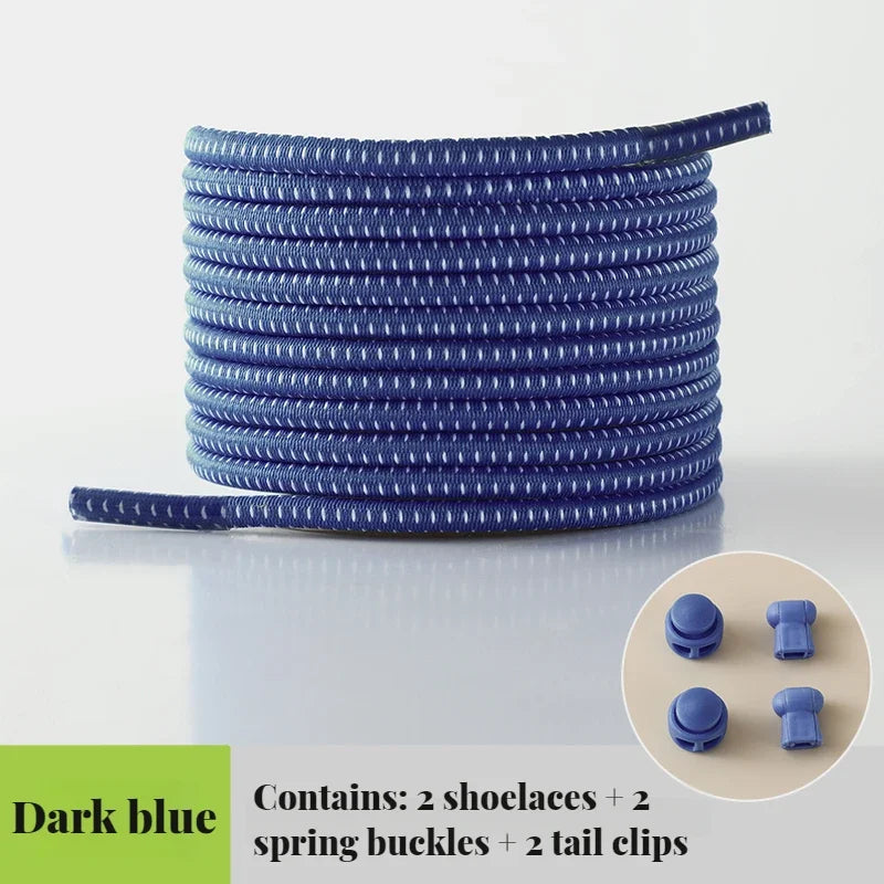 NEW Elastic Round Tennis Laces Without Ties Shoelaces Sneakers Quality Lock Shoe Laces Adult Kids Rubber Bands for Shoes 1Piar