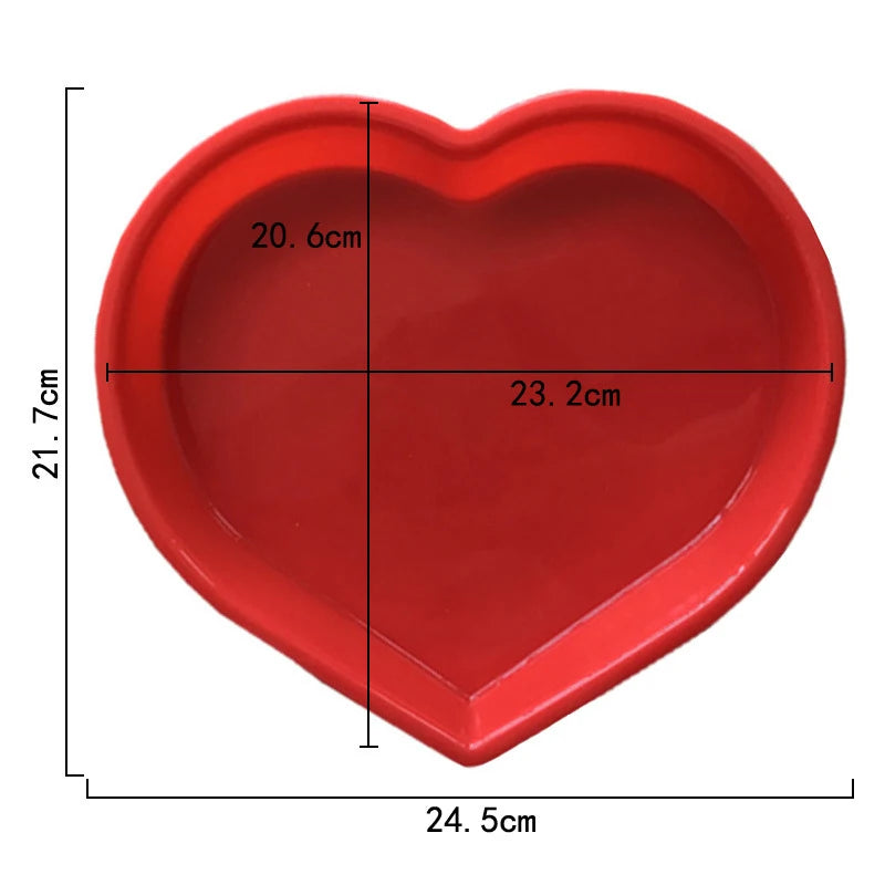 Heart Cake Silicone Mold Baking Bakeware Shallow Pan For Cheese Dessert Brownie Mousse Valentine's Day Kitchen Accessories Tools