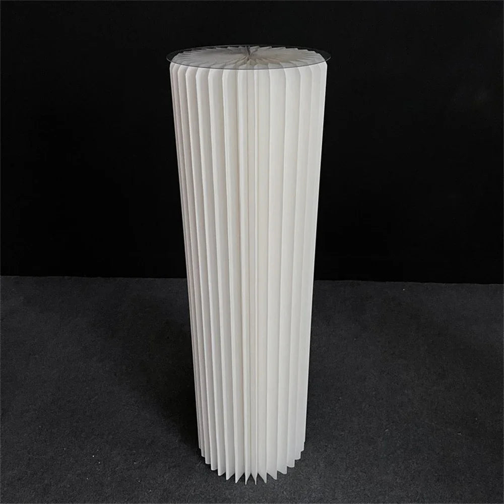Roman Folding Column Ornaments Party Honeycomb Origami Display Stand Shop Window Wedding Decor Folding Cylindrical Flower Rack
