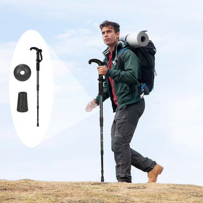 Mountain Climbing Crutch Scalable Trekking Pole Outdoor Straight Handle Hiking Climb Stick Suitable For Particularly Steep Climb