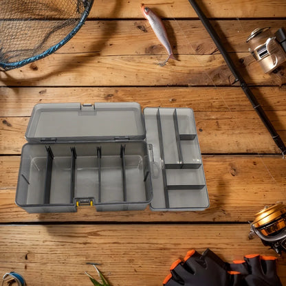 Double Layer Fishing Box with Adjustable Dividers Bait Lure Hook Accessories Box Bait Storage Box Multifunctional Fishing Tool