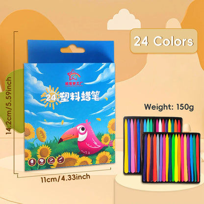 12-36 Color Washable Crayons Non-Toxic Erasable Triangular Grip Art Supplies Toddler Safe Oil Pastels for Drawing Coloring Gifts