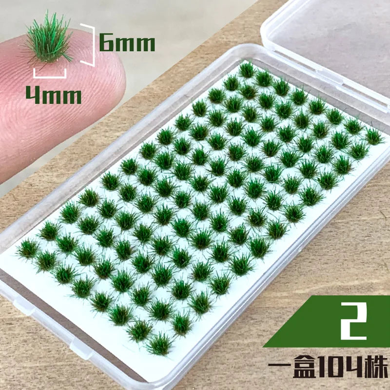 104Pcs Miniature Static Flower/Grass Tuft Plant Model Kit for Diorama Railway/Building/Garden Micro Landscape Model Making