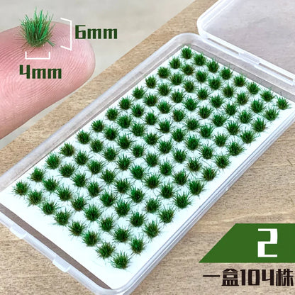 104Pcs Miniature Static Flower/Grass Tuft Plant Model Kit for Diorama Railway/Building/Garden Micro Landscape Model Making