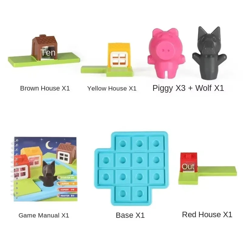 Children Educational Toy Cartoon Cute Three Piggies IQ Puzzle Toys Board Games