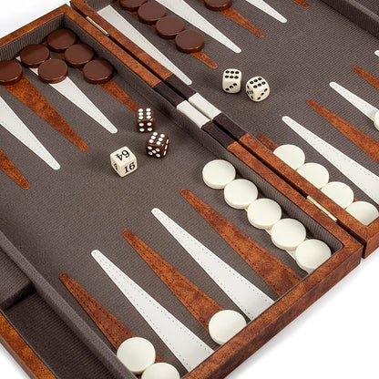 38cm Backgammon Set Classic Folding Board with Leather Case, Portable Travel Game, Ideal Gift Package for Strategy Lovers
