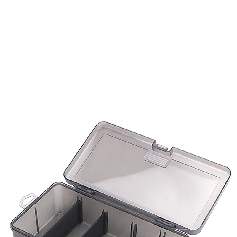 Fishing Box Gray Double Layer Fishing Gear Road Sub Box PP Material Plastic Tool Box for Fake Bait