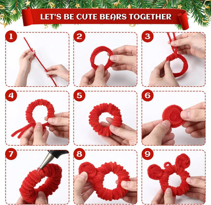 200 Pieces Pipe Cleaners Chenille Stems for Christmas Supplies Decorations, 11.81 Inches by 6 mm, Red and Green