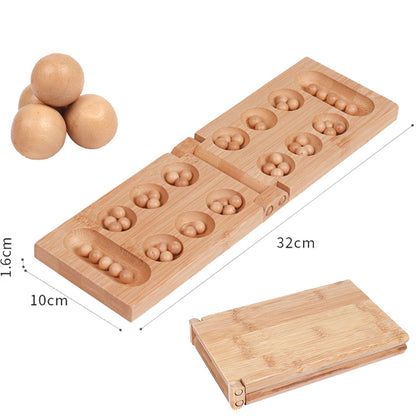 Mancala African Gem Chess Classic Strategy Puzzle Toys Party Game Folding Chess Board Children Educational Logical Thinking Toys