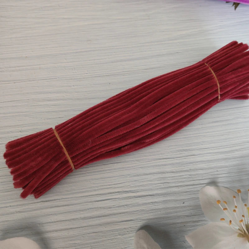 100pcs 30cm Twist Wire Chenille Stems Pipe Cleaners Kid Plush Stick Strips Educational Toys Handmade Material DIY Craft Supplies