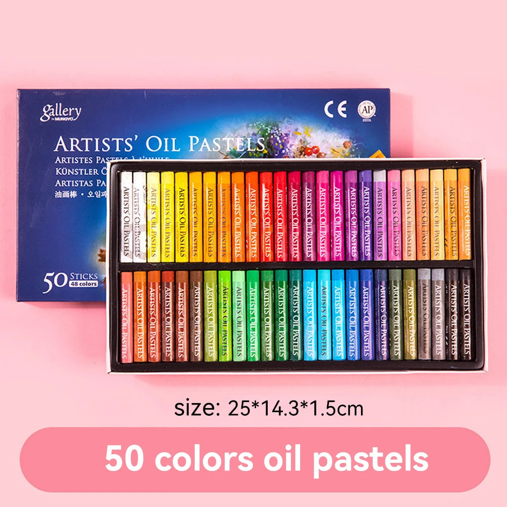 Artist Oil Pastel Set 12/25/50 Professional Painting Drawing Graffiti Art Crayons Washable for Students Round Non Toxic Sticks