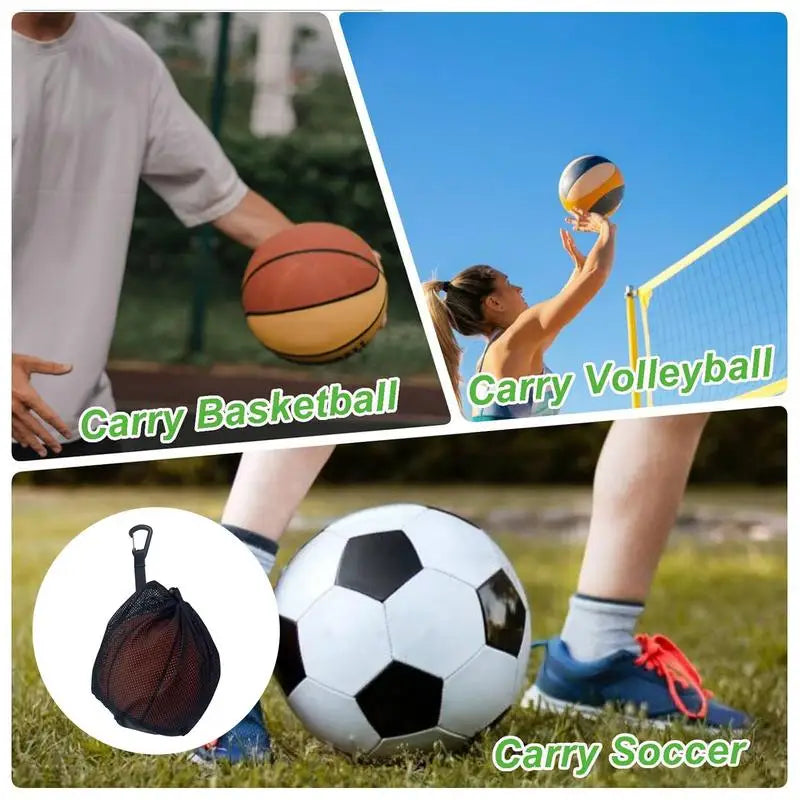 Portable Drawstring Basketball Backpack Mesh Bag Football Soccer Volleyball Basketball Football Volleyball Bag Mesh Handbag Ball