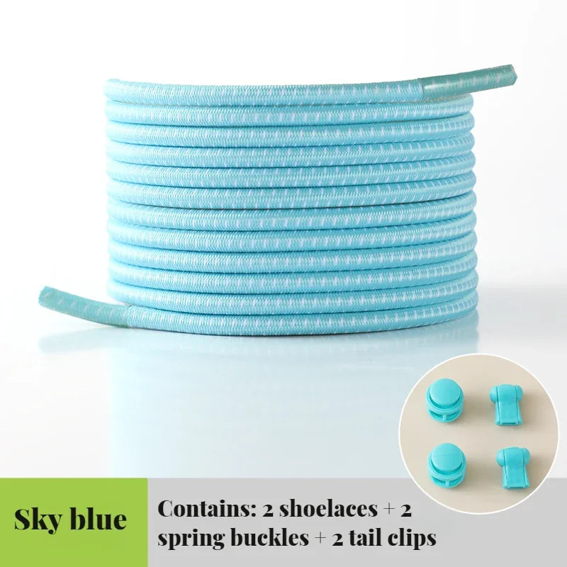 NEW Elastic Round Tennis Laces Without Ties Shoelaces Sneakers Quality Lock Shoe Laces Adult Kids Rubber Bands for Shoes 1Piar