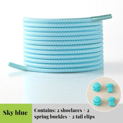NEW Elastic Round Tennis Laces Without Ties Shoelaces Sneakers Quality Lock Shoe Laces Adult Kids Rubber Bands for Shoes 1Piar