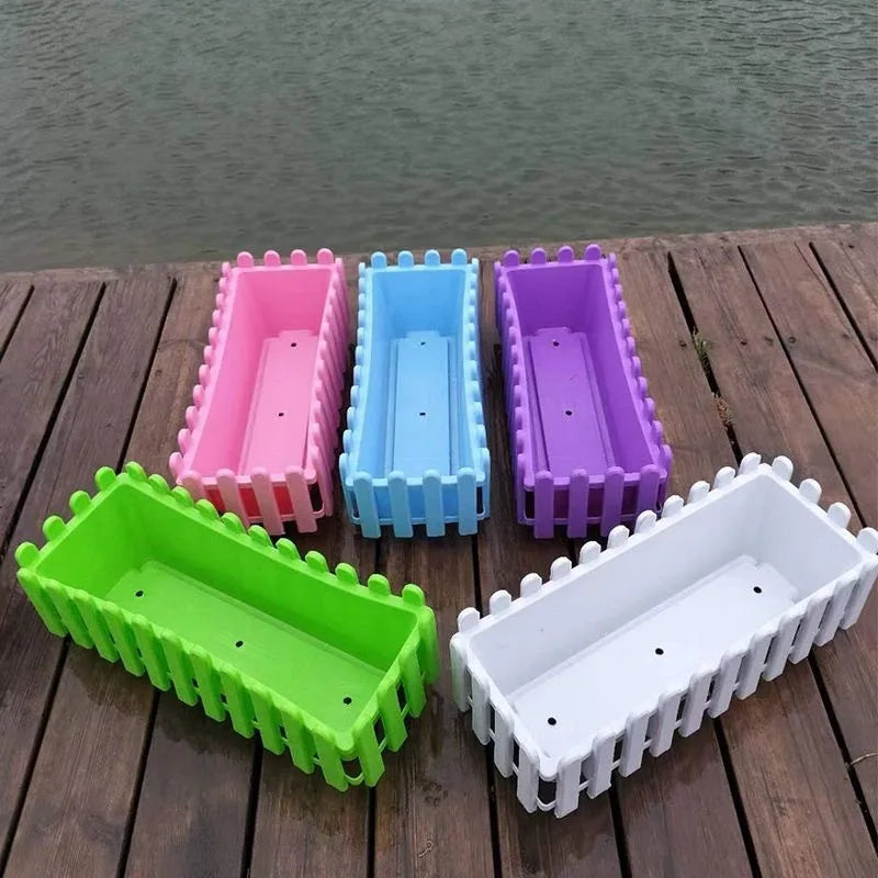 Garden Fence Type Flower Pot With Holes Cuboid Flowerpot Planting Flower Vegetable Plant Pot