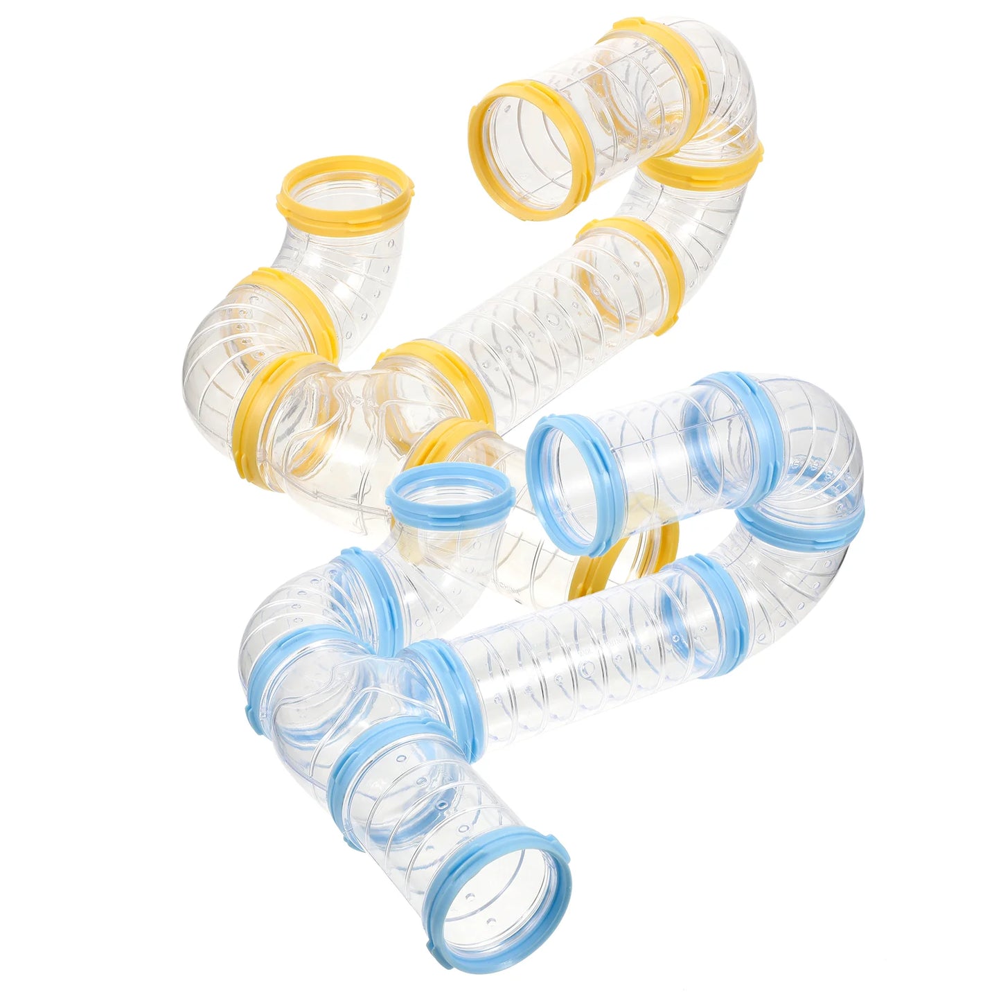 2 Sets Pp Hamster Tunnel Toy Tubes Diy Obstacle Courses For Squirrels Guinea Pigs Hedgehogs Plastic Cage Accessories Connector