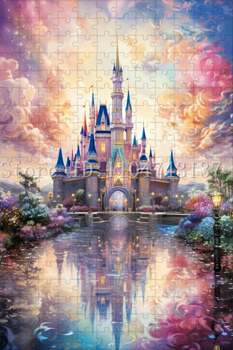 108/300/500/1000 Pieces Disney Castle Jigsaw Puzzles for Adults Stress Relief Toys Disnyland Scenery Puzzles Home Decor Artwork
