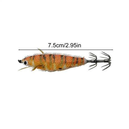 Squid Jigs Saltwater 3D Fishing Lure Hooks Glow in the Dark Animated Lure Squid Lures Shrimp Bait Deep Sea Night Fishing Lures