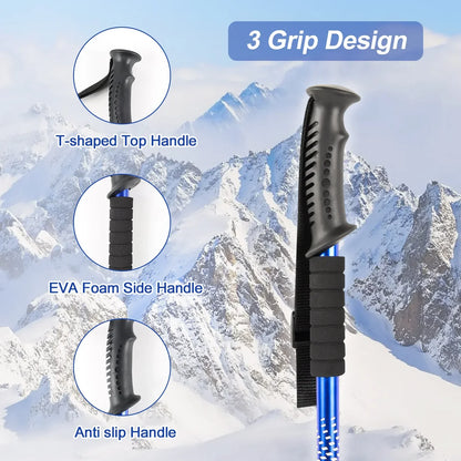 Ultralight 3-Section Trekking Poles Adjustable Aluminum Alloy Nordic Walking Sticks Telescopic Non-Slip for Men And Women Hiking