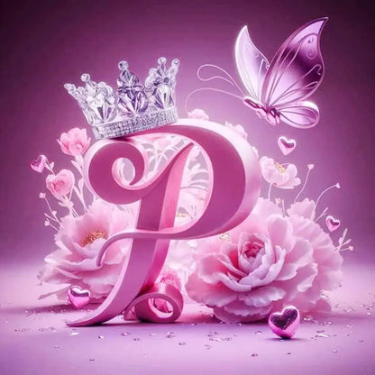 Huacan New Arrivals Diamond Painting Crown Letters  Full Drill Mosaic Butterfly Alphabet Art Wall Decor For Home Craft Kit