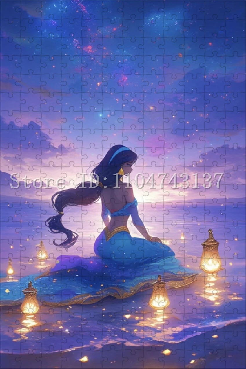 New Arrival Disney Princess Puzzles 108/300/500/1000 Pieces Cartoon Jigsaw Puzzles for Adult Children Intelligence Game Toys