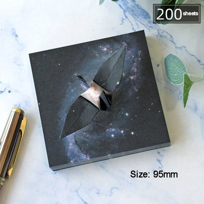 200-400Sheets Galaxy Outer Space Origami Paper Cranes Paper Decor Folded Origami Paper for Kids DIY Arts Christmas Craft Project