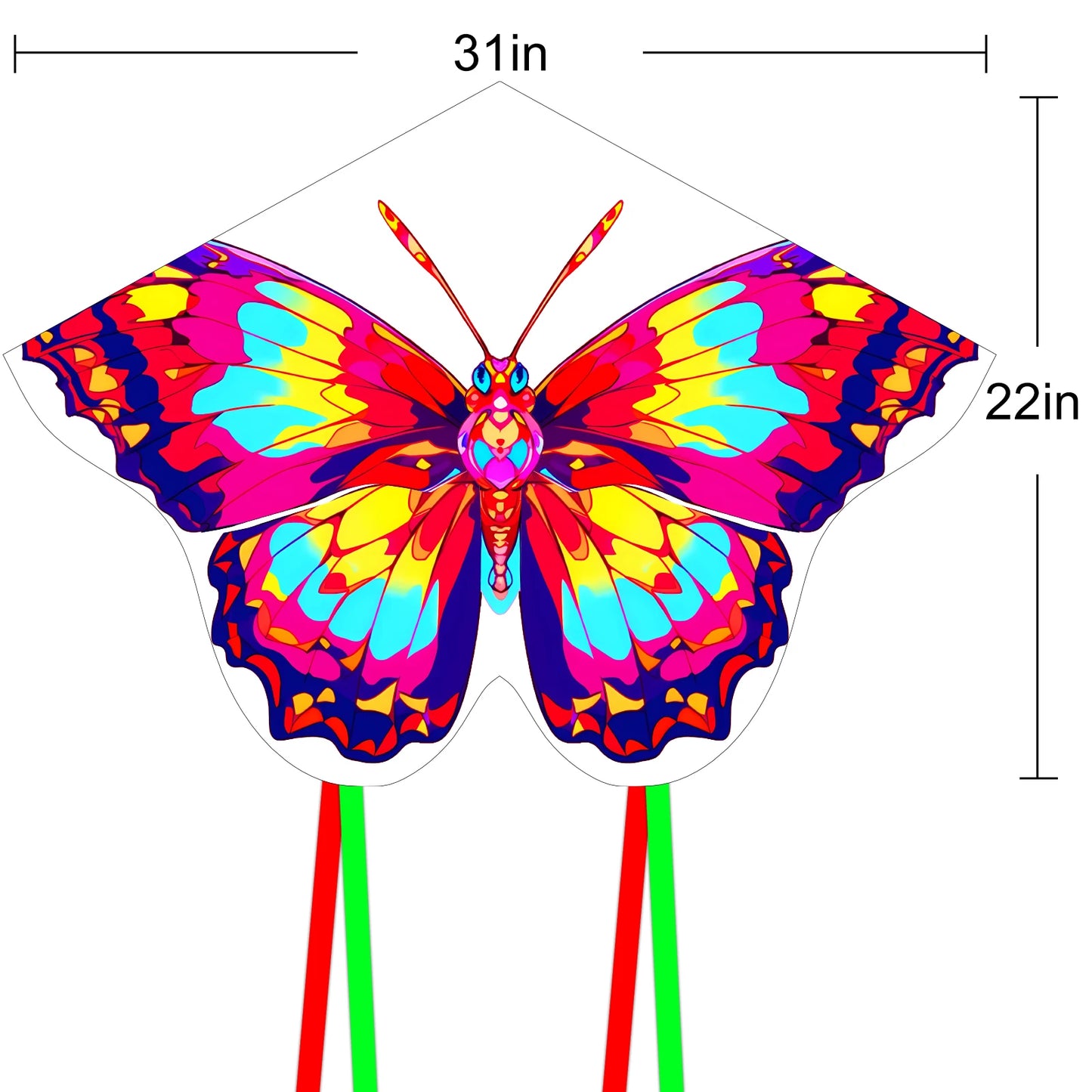New Amazing Colorful 2Pcs/Set Butterfly Kite For Kids And Adults Good Flying With String And Handle