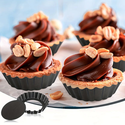 Mini Tart Pans Small Cake Mold,With Removable Bottom,Nonstick Cake Pan,Round Quiche Pie Pan Set, Cupcake Muffin Mold Baking Tool