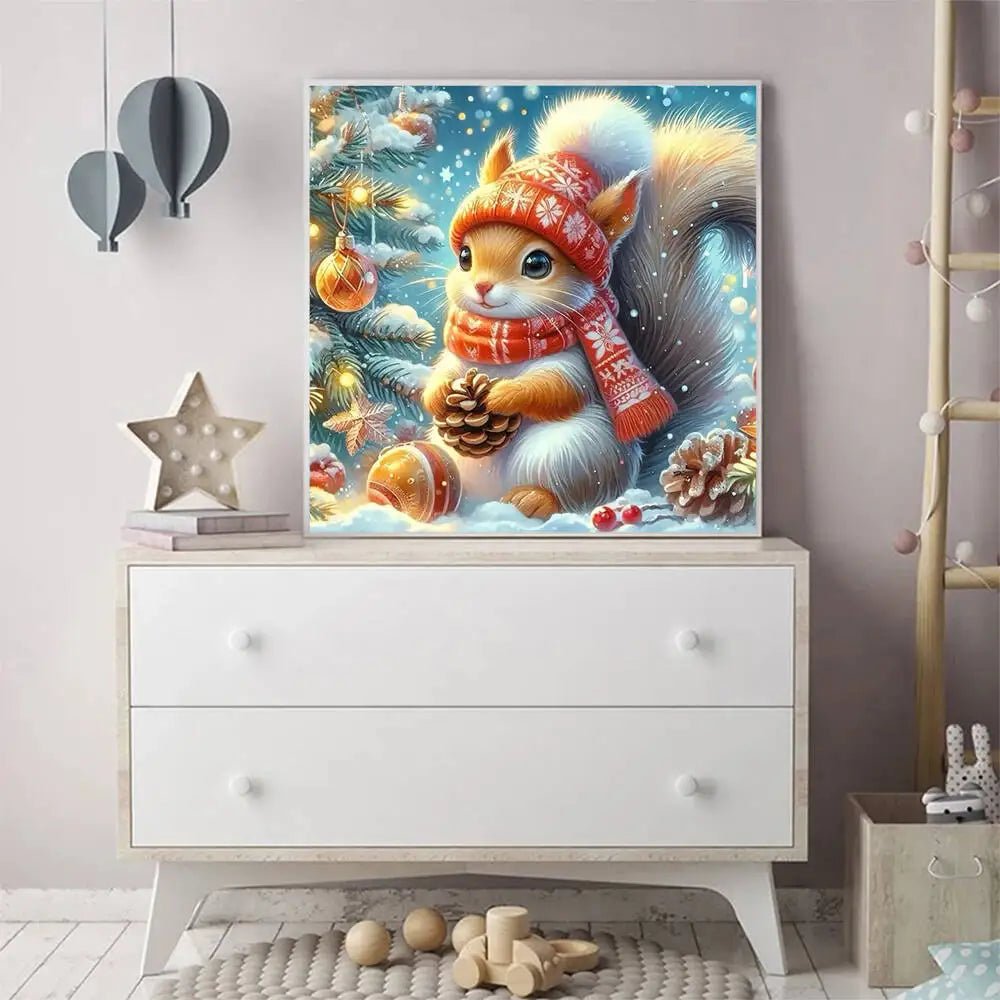 Evershine Diamond Embroidery Squirrel Animal DIY Painting Winter Suitable For Beginners Craft Kit Mosaic Christmas Gifts
