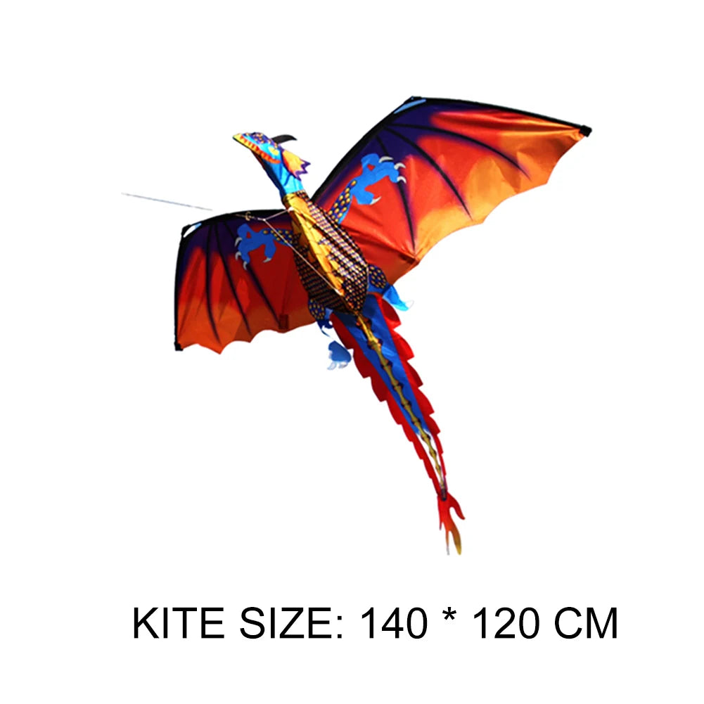 3D Dragon100M Kite Single Line With Tail Outdoor Sports Fun Toy Family Parent-child Interaction  Rainbow Kite