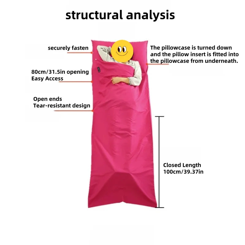 Outdoor travel sleeping bag portable ultra-thin hotel hotel soiled cotton sleeping bag liner sheet summer camping sleeping bag