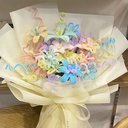 100pcs 30cm Twist Wire Chenille Stems Pipe Cleaners Kid Plush Stick Strips Educational Toys Handmade Material DIY Craft Supplies