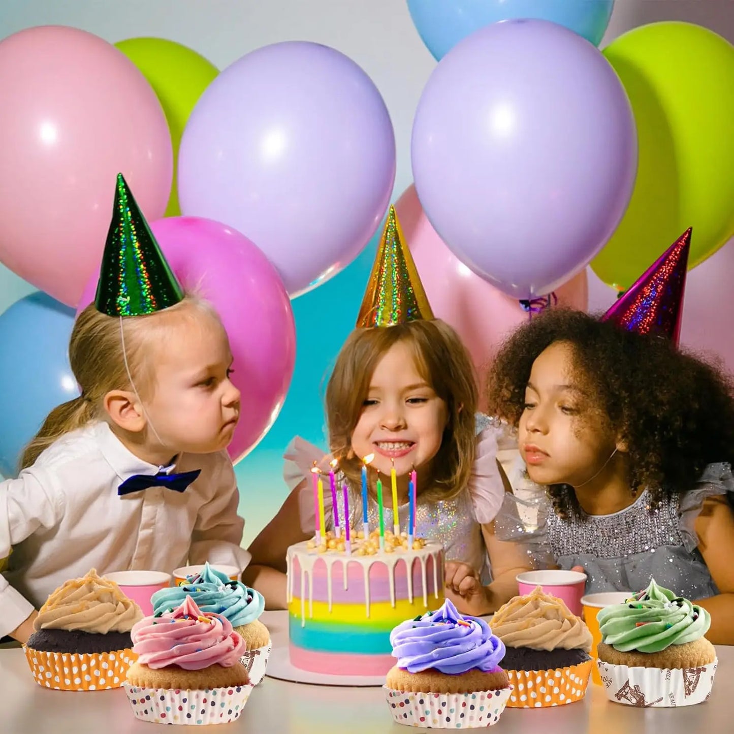 Round Cupcake Liners Greaseproof Paper Baking Cups Non-stick Muffin Wrappers Oven Safe For Muffins Brownie Quiche Snacks