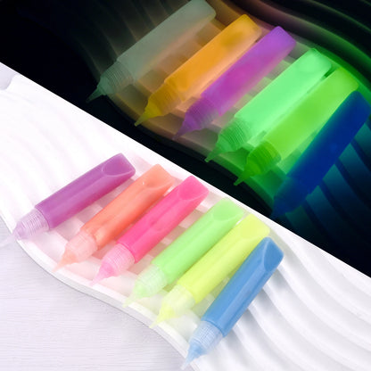 6ml Water-Based Luminous Paint Long Lasting Fluorescent Pigment Paint Glow In Dark Acrylic  Painting Water Color Artwork Party