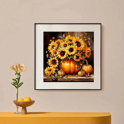 HUACAN Sunflower Pumpkin Diamond Painting Flower Home Decor Rhinestone Pictures New Collection 2025 Craft Kit