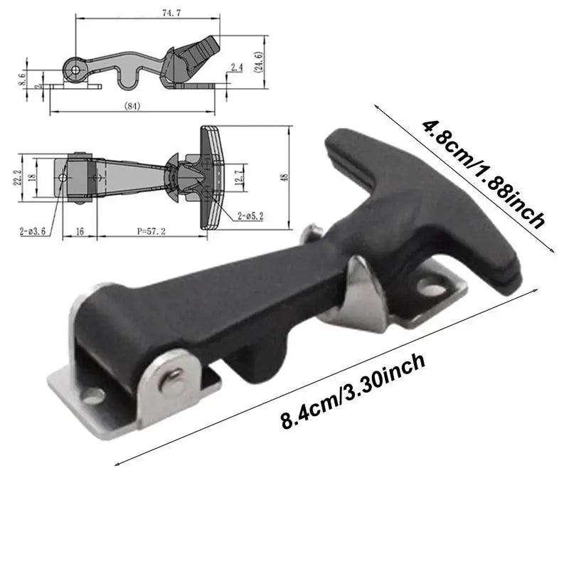 Rubber Hood Catch With Bracket 2pcs Elastic Stainless Steel Rubber Hood Catch Flexible T-shaped Drawer Latch For Coolers Boats