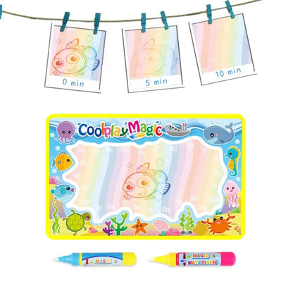 Animal Themes Rainbow Water Drawing Mat  Water Doodle Mat Coloring Books Water Painting Rug Xmas Gift for Kids
