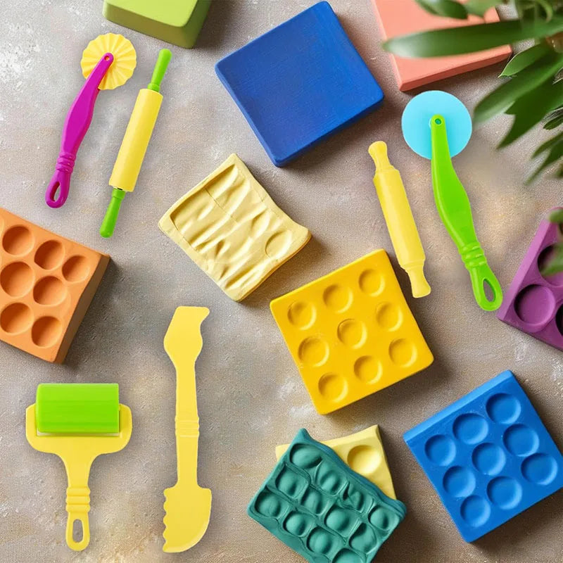 Playdough Molds Dough Accessories Handicraft Toys Cutter Roller Hat Eyes Nose Plasticene Models Kindergarten Kids DIY Crafts